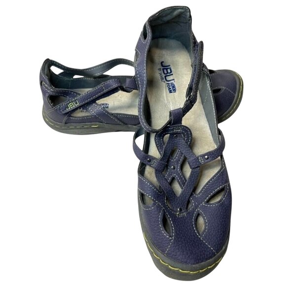 JBU by Jambu Shoes Womens Size 9 Blue Memory Foam Cutout Comfort Casual Sandals - Picture 1 of 6
